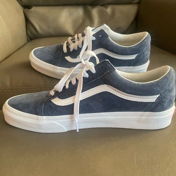 Men's Blue Suede Vans - Picture 3 of 6